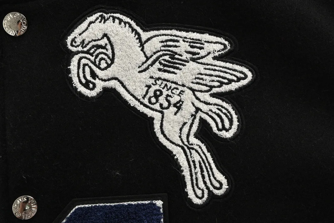 Louis Vuitton/Louis Vuitton 24Fw Pegasus towel embroidered baseball jacket